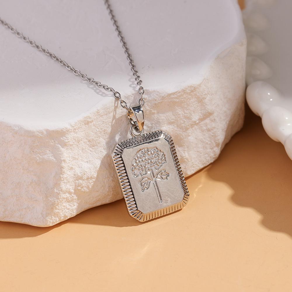 Women's Silver Titanium Steel Necklace with Micro-Inlaid Zircon - Elegant, Durable Clavicle Chain Jewelry