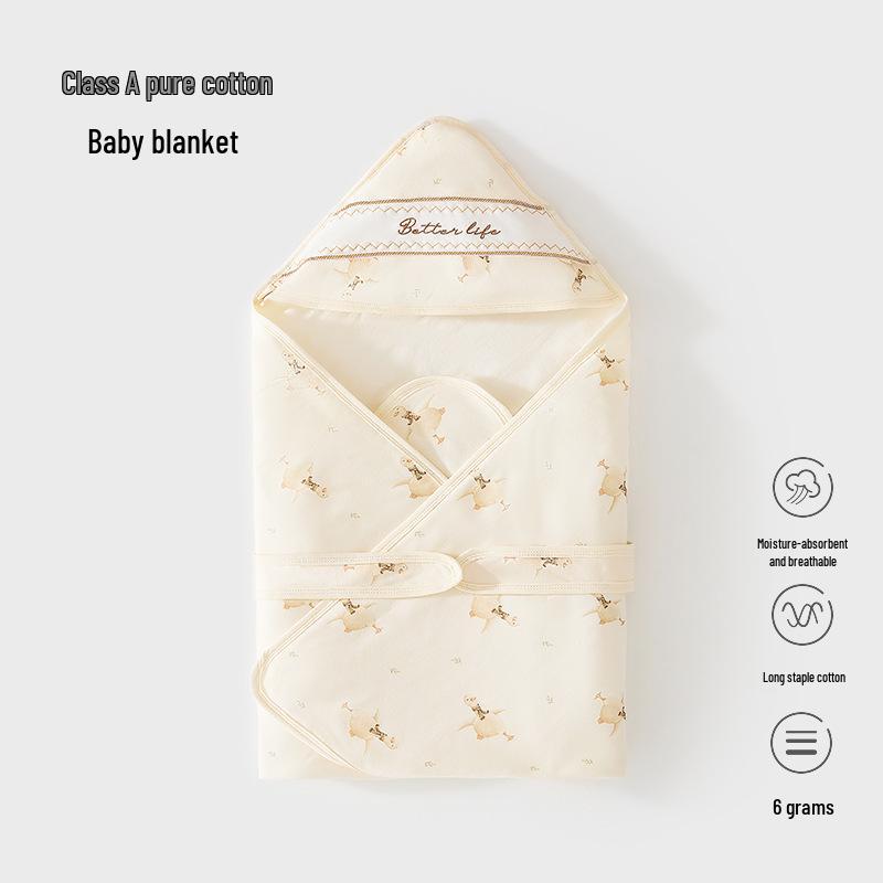 60g Pure Cotton Newborn Blanket - Ideal for Spring & Autumn, Swaddle or Delivery Room Use