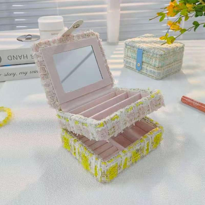 Jewelry Organizer Storage Box With Floral Pattern For Home And Travel