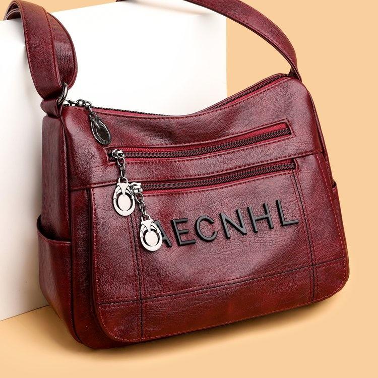 Soft Leather Multi-pocket Messenger Bag Women's Shoulder Bag