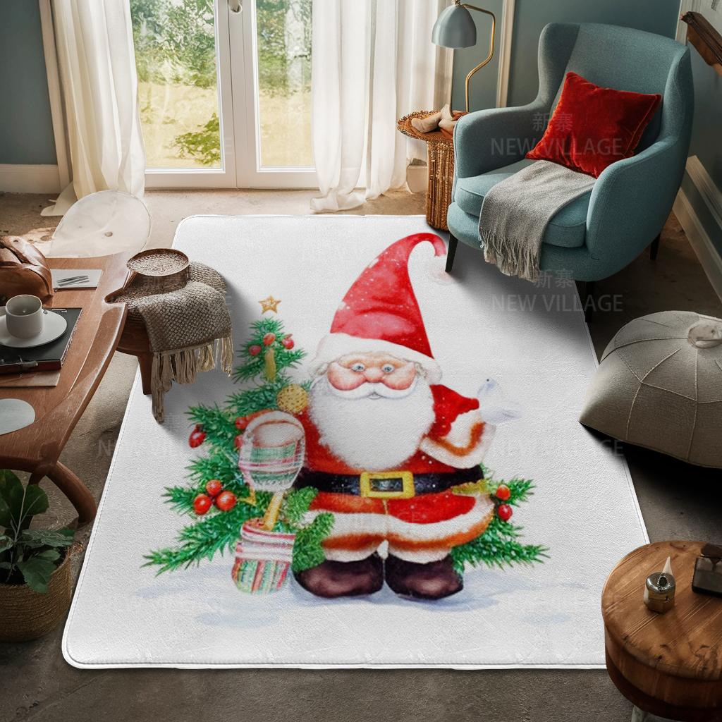 House Entrance Carpet Home Door Mat Living Room Bath Foot Bathroom Non-slip Water Absorption Rugs Bath Merry Christmas Winter