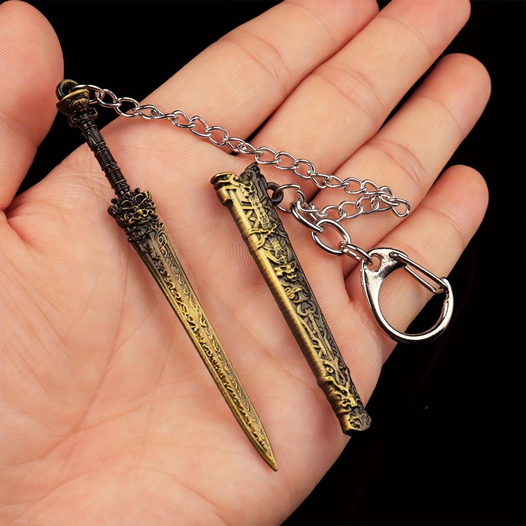 1Pcs Sword Shape Keychains, Keychain Pendants for Outdoor Enthusiasts and Collectors, with Various Designs