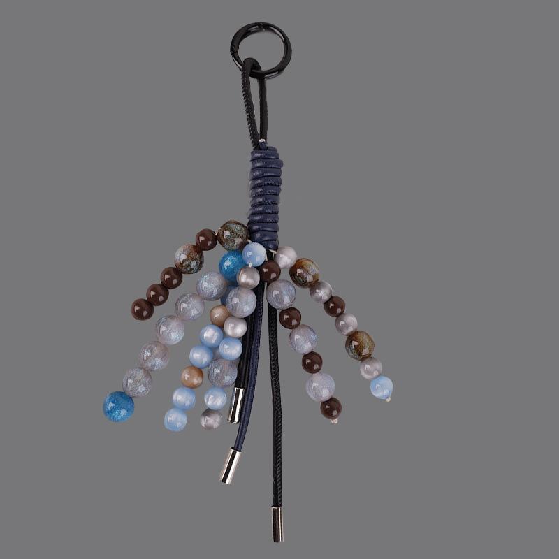 Seil Kordel Tasche Auto Schlüsselanhänger Glücksbringer Bodhi Perlen Rucksack Anhänger Schlüsselring Für Frauen Charme Ornamente