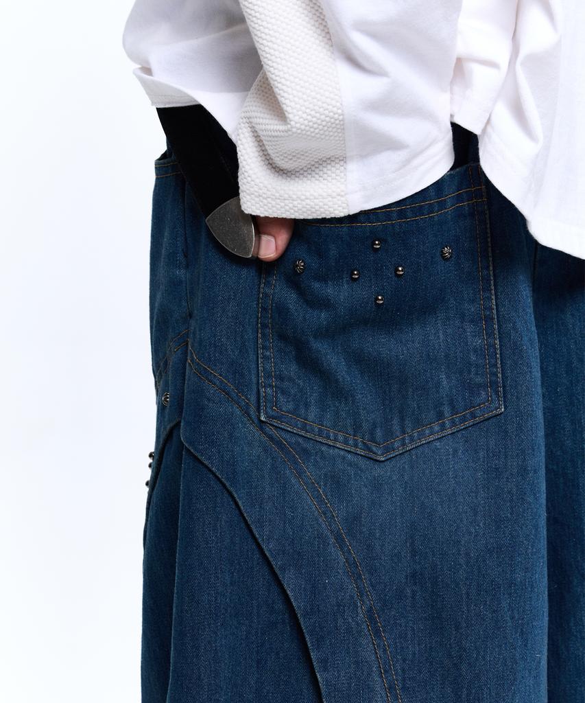 Aleseueseussi Rivet Balloon Denim Pants - Denim