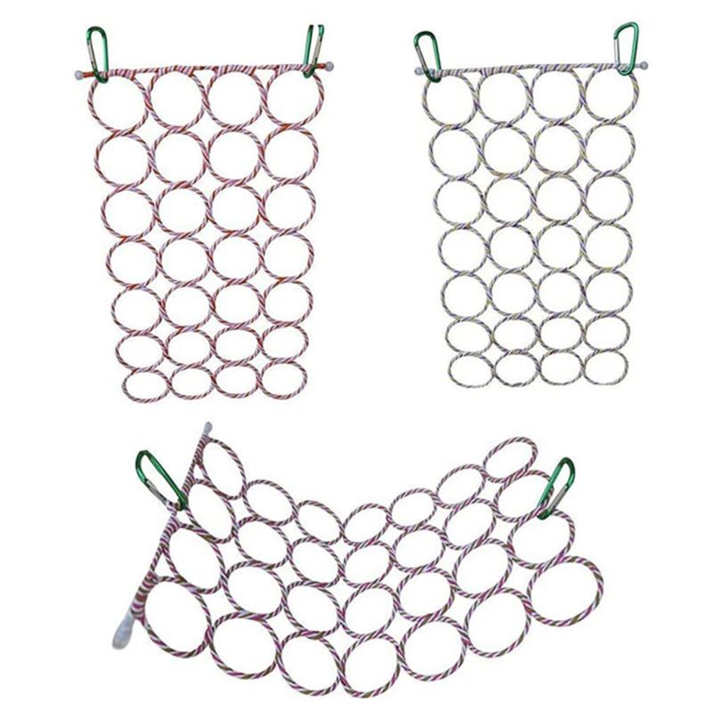 Rede de escalada de pássaros, papagaio, brinquedos de balanço com ganchos, suprimentos para pássaros, cacatuas, periquitos, pombinhos
