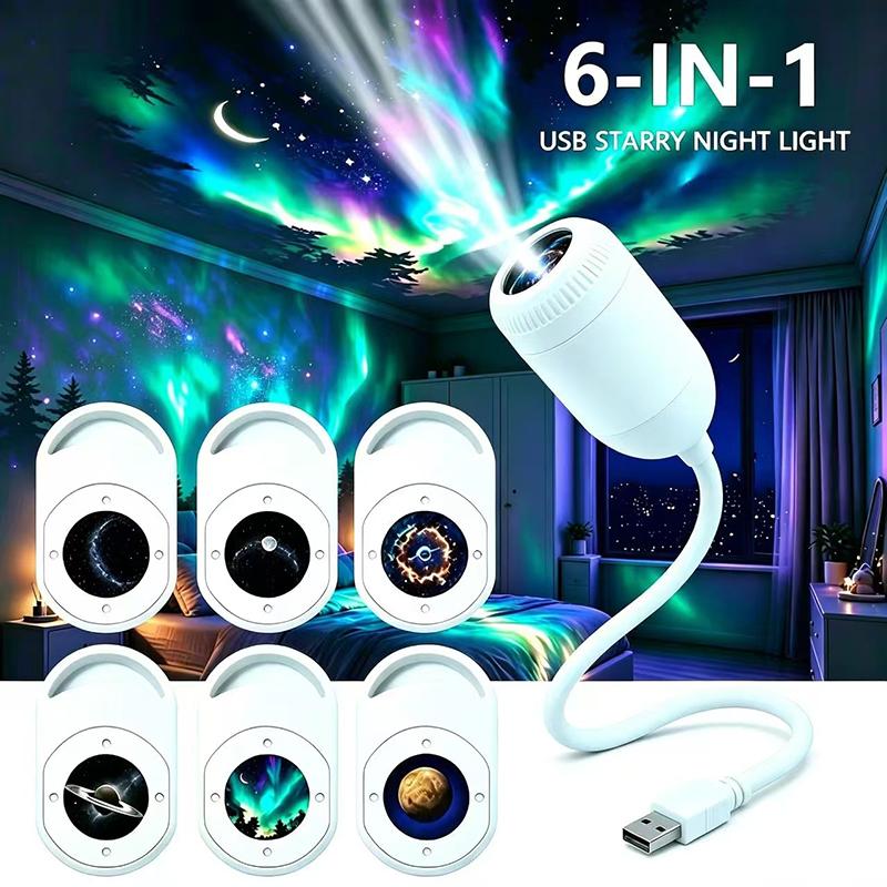 Explosive Usb Starry Sky Projection Light For Car Interior Home Bedroom Nightlight Romantic Galaxy Atmosphere Light