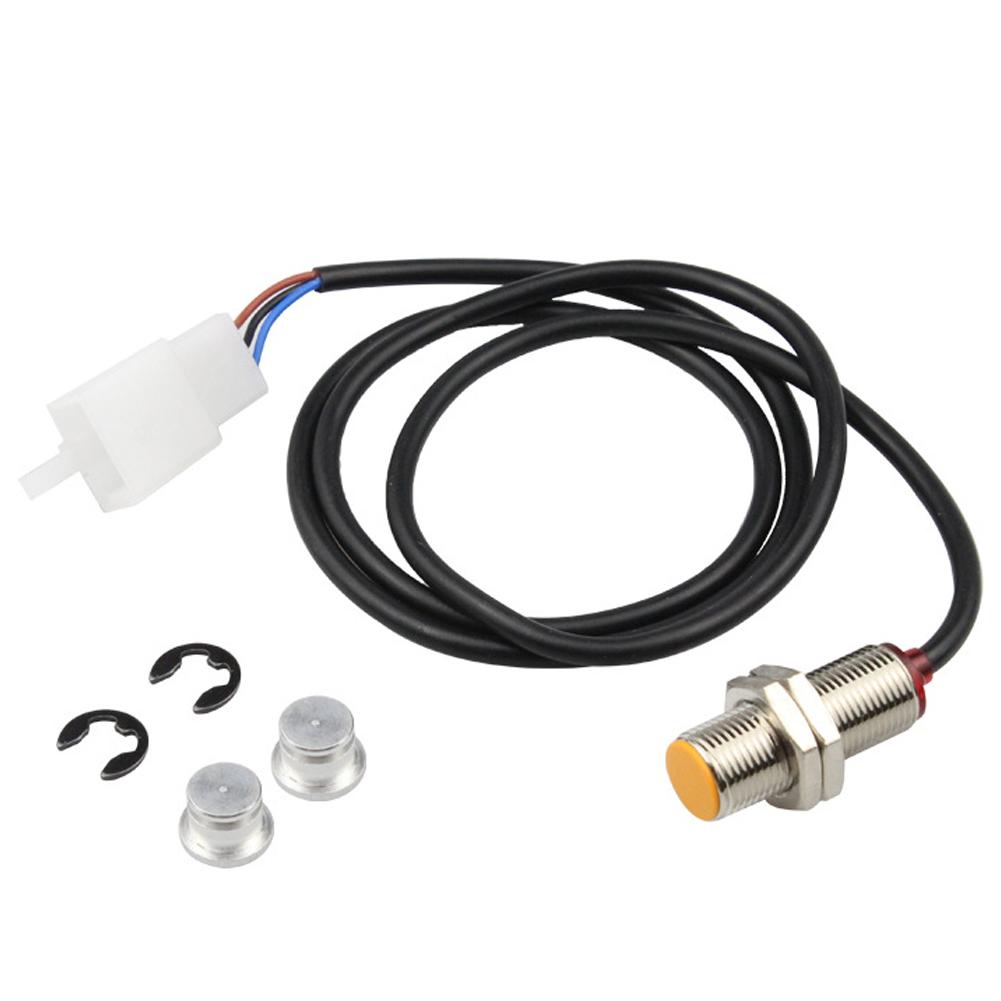 12V Motorcycles Sensor Cable with 2 Magnets for ATV Scooter Digital Odometer Speedometer Tachometer 3 Pins Sensor Cable