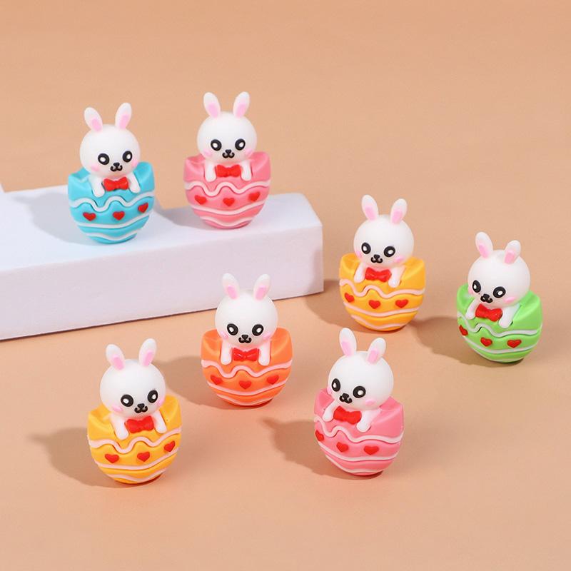5/10 Stück Mini-Osterhasenfiguren Frohe Ostern Party Schreibtischdekoration Haseneier-Schmuck Kindergeburtstagsmitgebsel Schulgeschenk