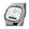Casio Analog Digital ANA-DIGI Quartz Wristwatch Edgy Collection AQ-240 Series Overseas Model, Silver AQ-240E-7A, Bracelet Type