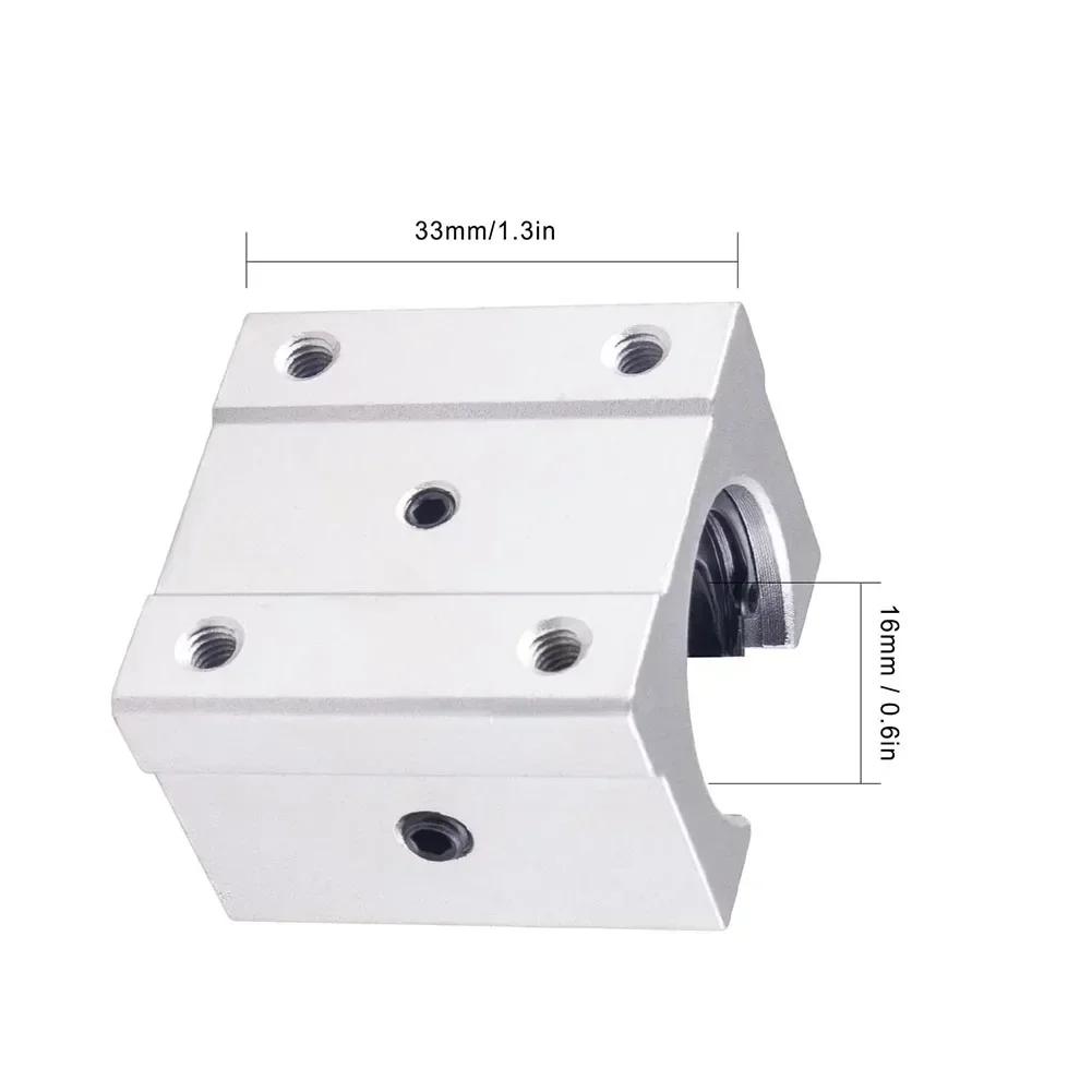 4PCS Bearing Blocks Smooth Low-Friction Movement Linear Slider Aluminum Bracket Guide Rail Bearing Seat SBR20UU Aluminum Slider