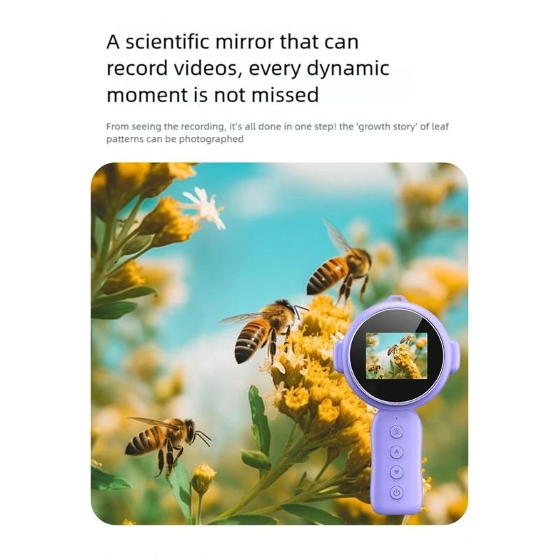 500x Magnification Microscope Handheld Magnifying Glass Support PC Educational Science Toys Pocket Microscopes for Kids