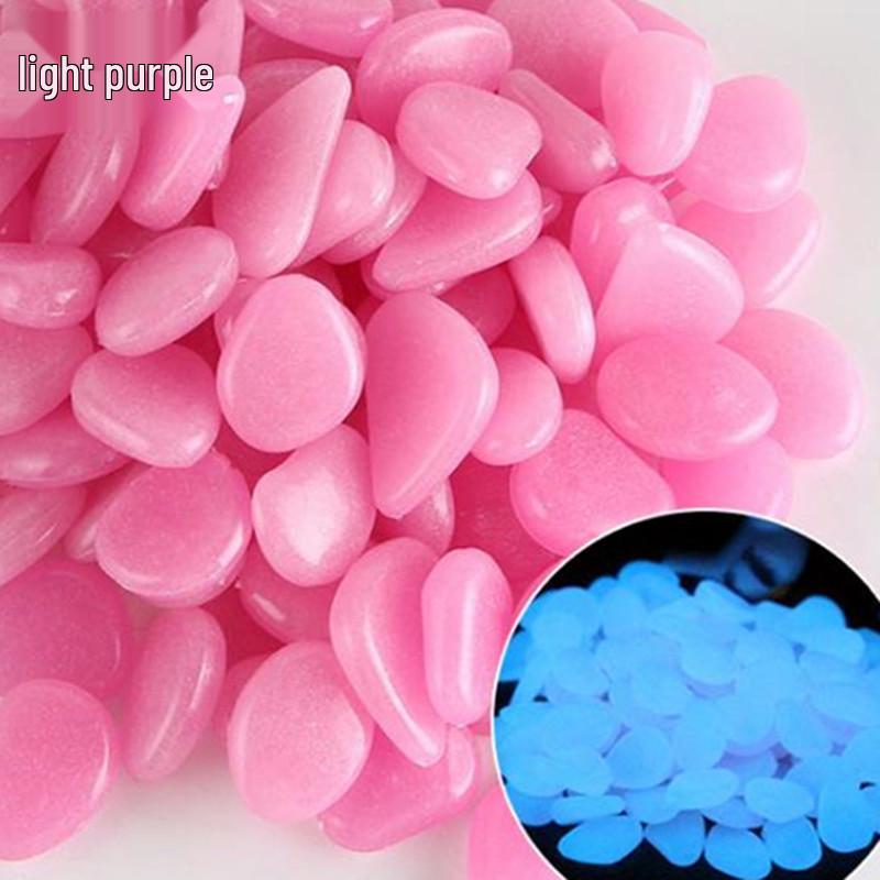 100 pcs Glowing Pebbles for Aquarium and Garden - 2cm Fluorescent Luminous Stones
