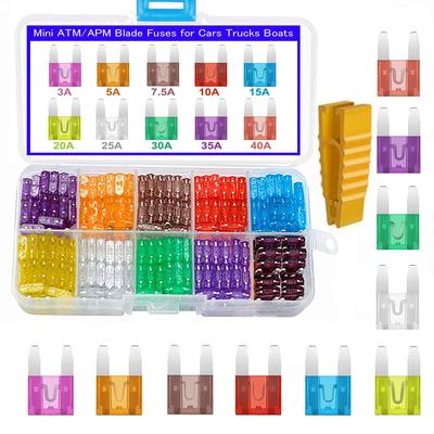Kiligen 120pcs Small Fuse Car Fuse 3A 5A 7.5A 10A 15A 20A 25A