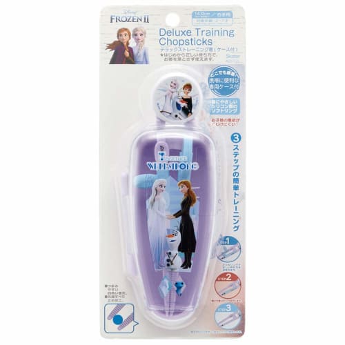 Skater Children's Training Chopsticks, Practice Chopsticks, 14cm, Disney Frozen, Special Case Included, Ages 2-7, Right Hand, Easy-to-Pick Square Chop
