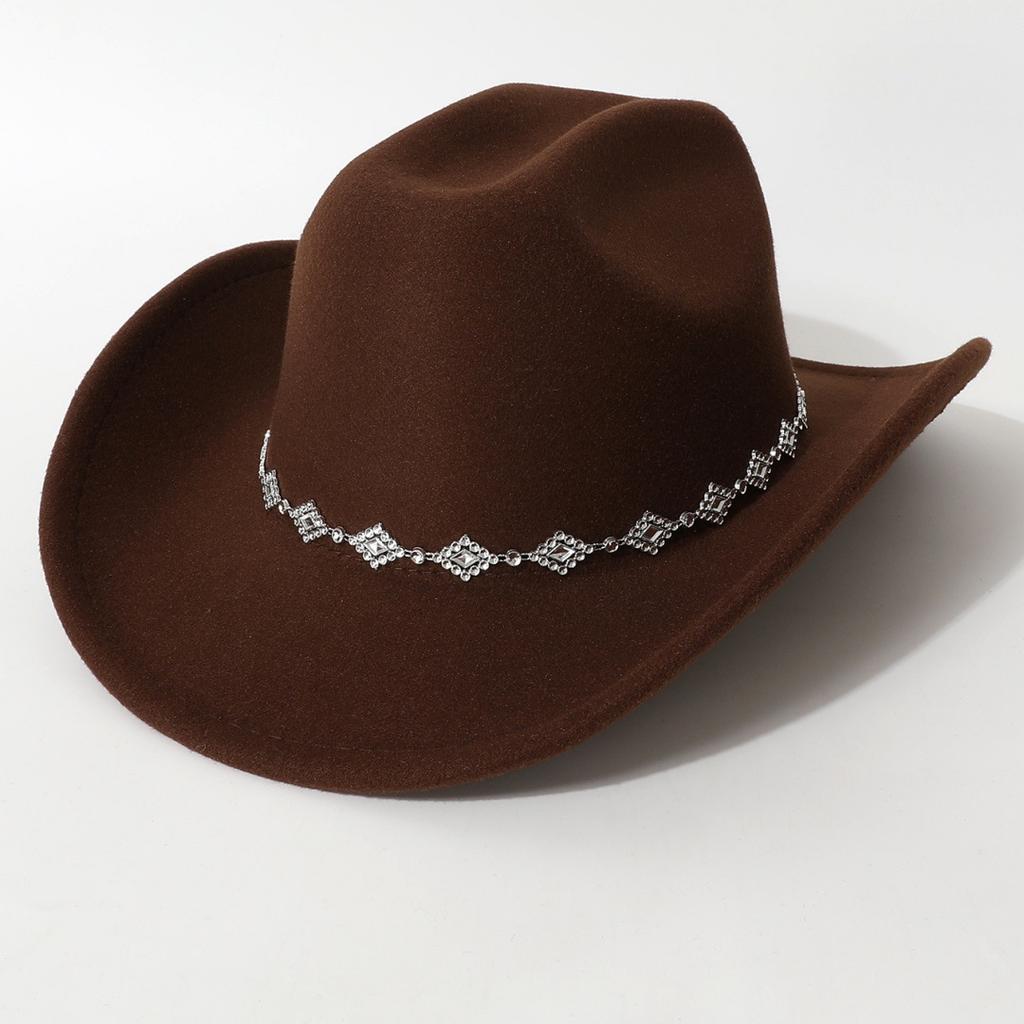 Sweet hats for men and women Party cowboy hat Unique three-dimensional diamond-shaped rhinestone accessory belt for concerts and vacations