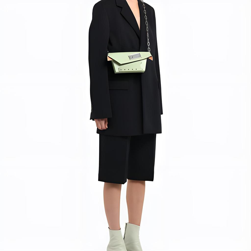 Maison Margiela Designer Brand Logo Embellished Geometric Shape Leather Box Bag Women Shoulder Bag Green S61WF0025-P2714-T7333-MATCHA