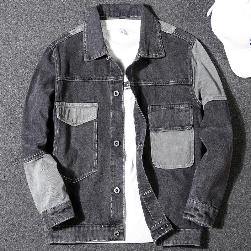 

Men s Trendy Loose Denim Jacket - Casual Plus Size for Spring, Autumn, and Winter S (80-90 jin)