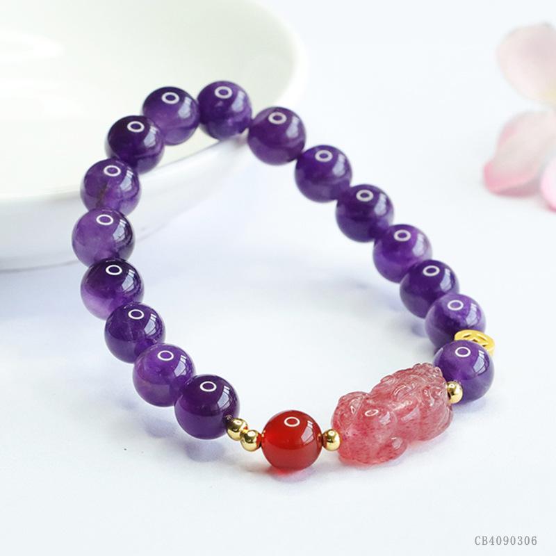 Ximang Ximang Bracelet Strawberry Quartz Pi Xiu Women's National Fashion Nine Off Fire S4090306