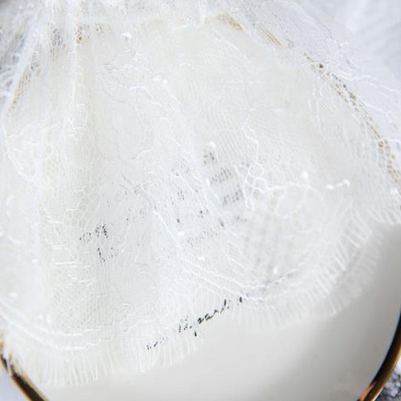 Women Fake Arm Sleeves with Short Tassels White and Black Pleated Cuff Beautiful Lace Accessories Outdoor Embellishments