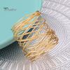 6Pcs/Set Wire Winding Napkin Ring Luxury Golden Elegant Metal Dinner Napkin Holder Buckle Wedding Party Hotel Restaurant Table Decoration