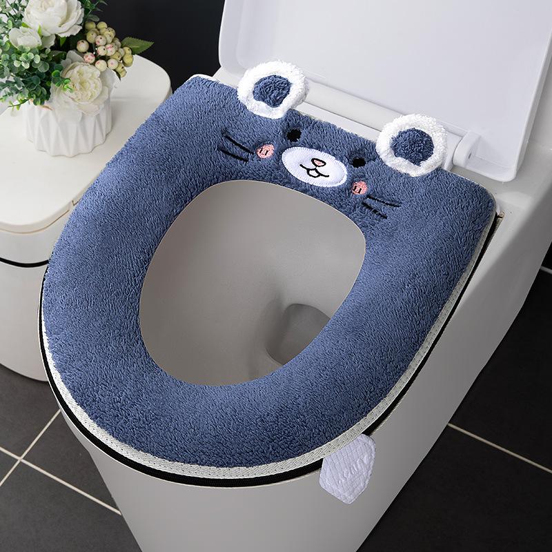 Universal Waterproof Toilet Seat Cover Cute Pattern Closestool Mat Soft Warm Toilet Seat Cushion Bathroom Toilet Lid Accessories