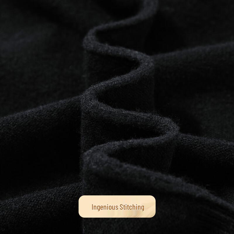 Futing Men's 100% Merino Wool Heavyweight Round Neck Pullover Sweater