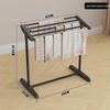 Versatile Foldable Clothes and Towel Drying Rack with Storage Shelf for Balcony or Floor Use