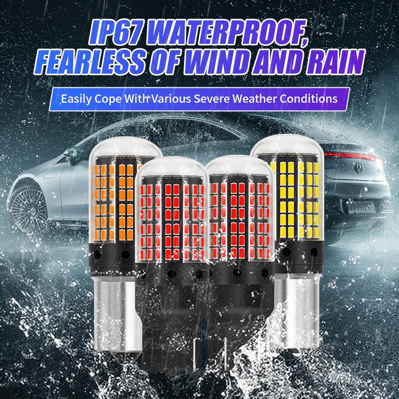 1156 BA15S P21W BAU15S PY21W T20 7440 W21W 1157 P21/5W W21/5W 7443 LED-lampor 3014 144SMD LED CanBus-lampa För blinkerslampa