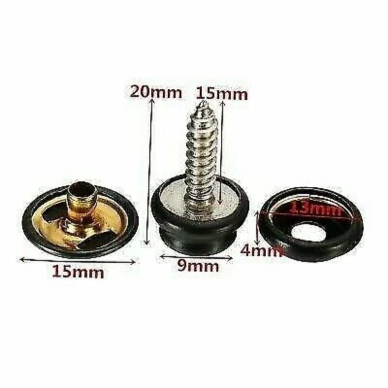 26/52 Sets Screw Fixing Buckle For Waterproof Cloth Waterproof Tent Boat Stainless Steel Screw Fastener Kit Automotive Accessory