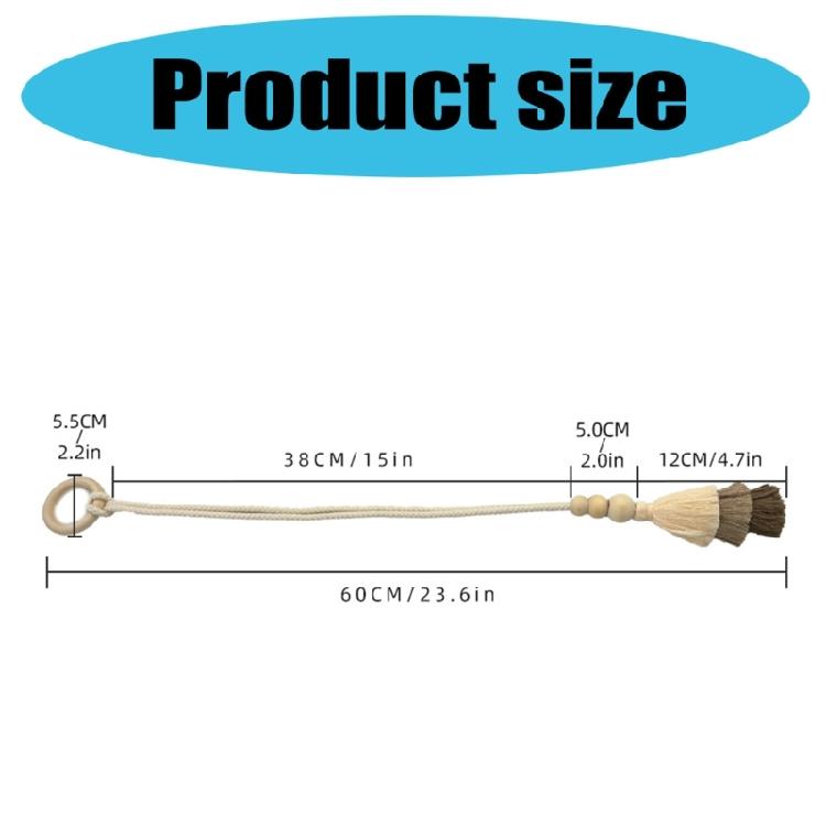 2 Pack Cotton Rope Curtain Holdbacks Ties Decorative Drapery Clip With Fringe and Wooden Beads for Living Room Decors