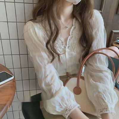 Women's Gentle Chiffon Lace Collar Shirt - Versatile Autumn 2021 Design