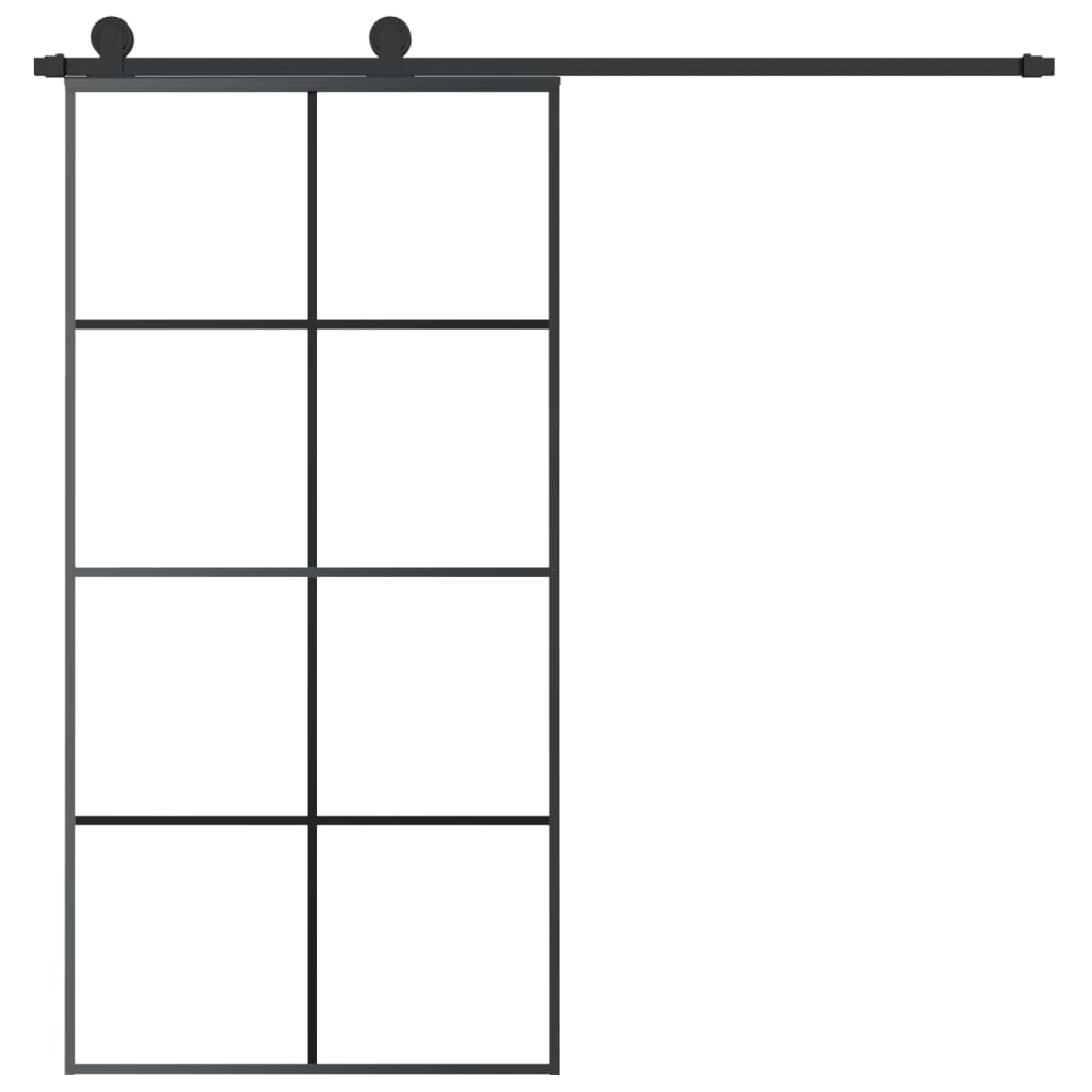 Vidaxl Drzwi Przesuwne A Akcesoriami, 102,5X205 Cm, Esg I Aluminium