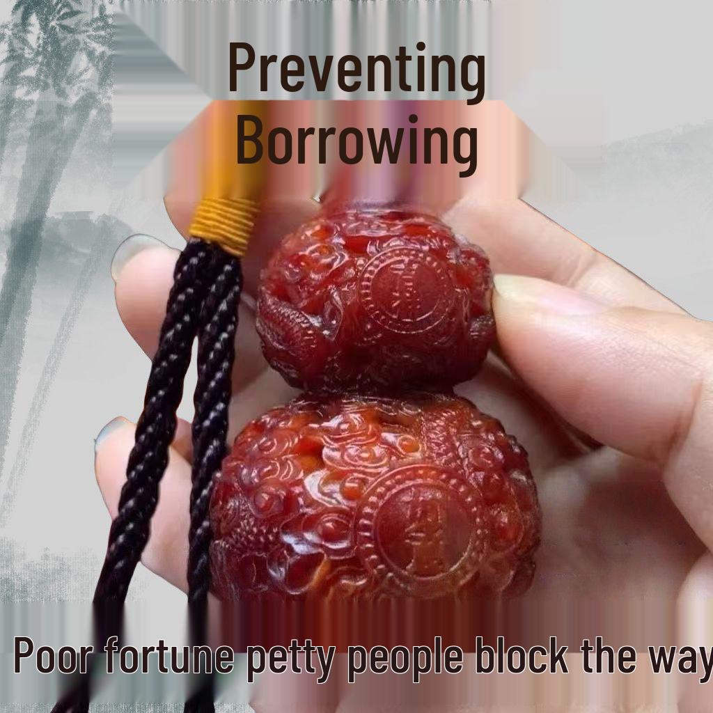 Lyckobärande Rikedomsgurka Nyckelring - Lyckobringande Snidad Gåva för Äldre