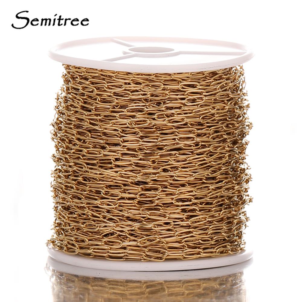2 Meters Stainless Steel Oval Link Cable Chains Bulk for DIY Jewelry Making Necklace Findings Crafts Bracelet Anklet Body Chains