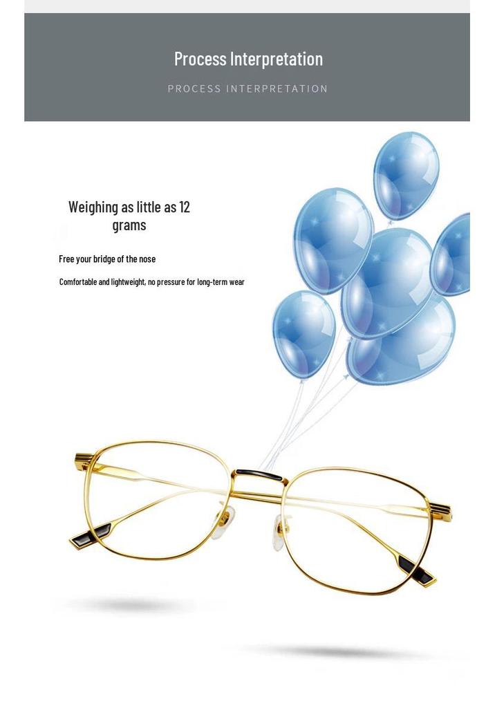 Unisex Square Titanium Eyeglass Frames with Anti-Blue Light & High Myopia Support