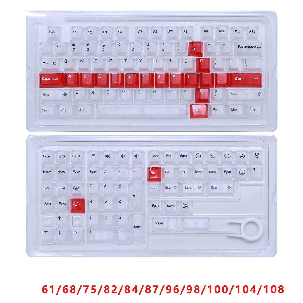 Průhledný průhledný set klávesnic Ice Cherry Profile PC Klávesy Mechanická klávesnice
