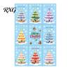 Static Cling Window Decals 9Pcs Macaron Christmas Tree Clings, Snowflake Gift Glass Stickers, Reusable for Shop Home Holiday Decoration Atmosphere