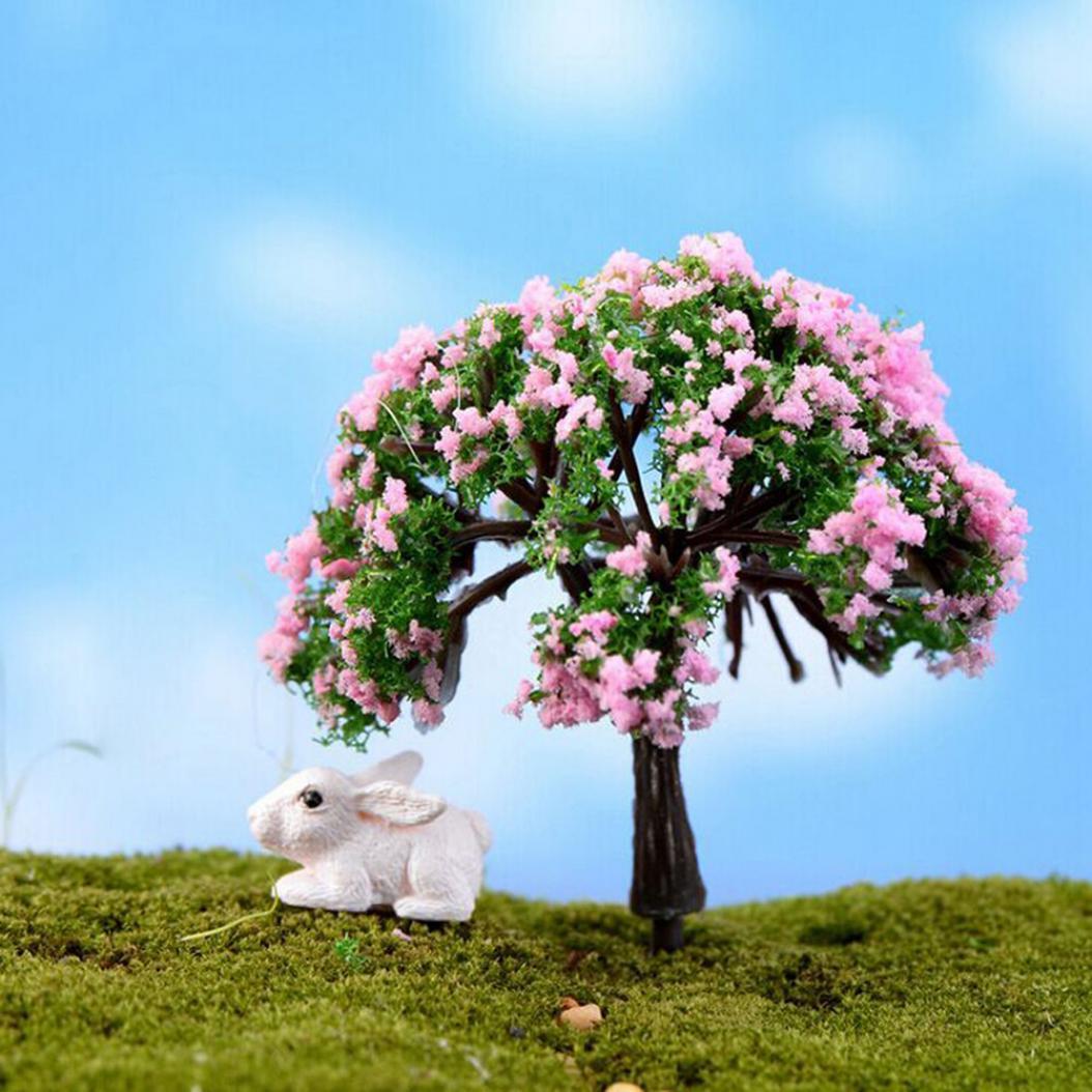 

Миниатюрное дерево Фея Сад Декор Кукольный домик Растительный горшок Фигурка DIY Ремесло Орнамент розовый