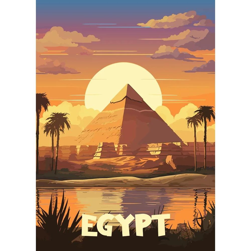 Majestic Pyramids of Giza Egypt Posters Egyptian Sphinx Travel Prints Canvas Painting Wall Art Pictures Home Living Room Decor