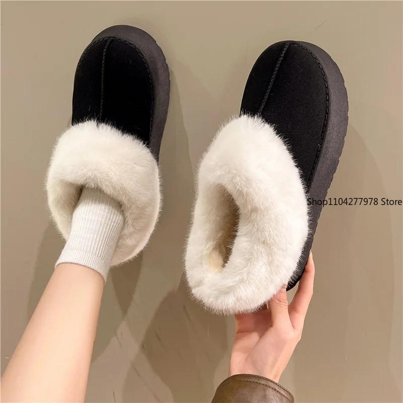Fashion Winter Warm Boots Women Flats Shoes Short Plush Fur Ankle Snow Boots Casual Shoes Sport Suede Motorcycle Botas Platform Boots