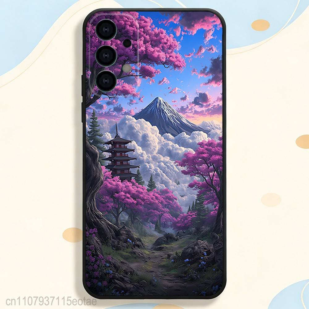 Coque de téléphone Paysage Mont Fuji Japonais Silicone Souple Pour Samsung S26,S25,S24,S21,S22,S23,S30,Ultra,S20,Plus,Fe,Lite