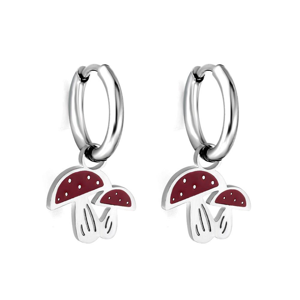 2026 Earrings Simple Personality Cute Bread Strawberry Cherry Fruit European and American Earrings