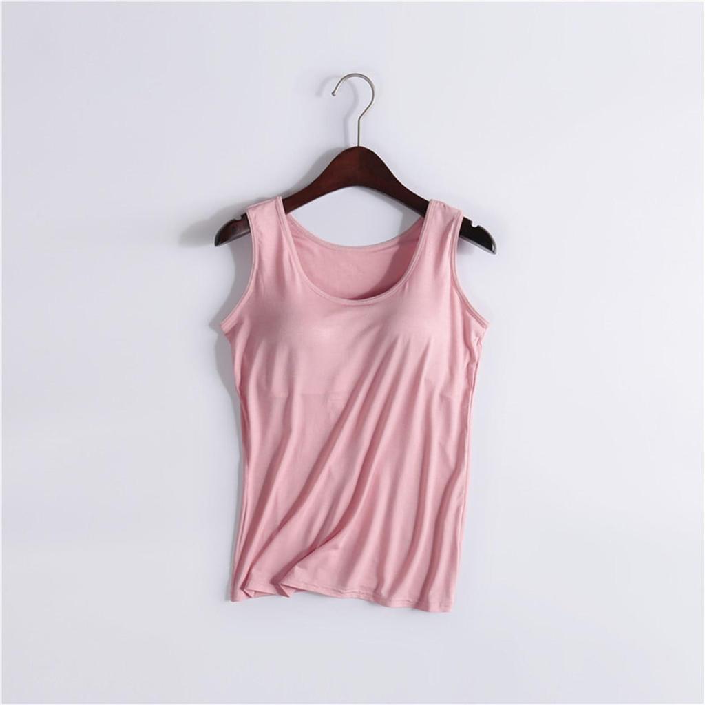 Women's Fashion With Padded Tank Top Without Steel Ring Bra Cups One-Piece Underwear Bottoming Shirt