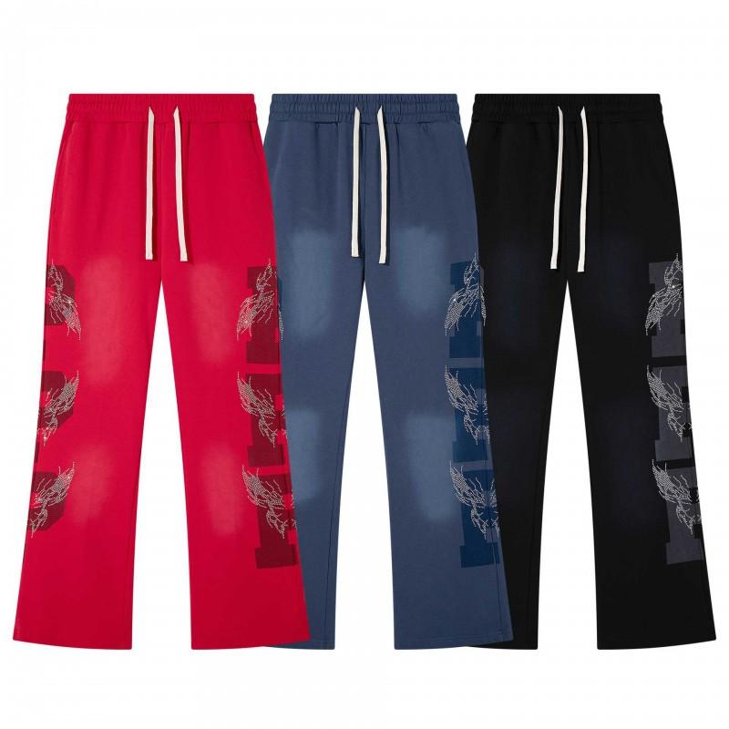 Legends Prevail NY Mens Casual Pants Streetwear Drawstring Waist Micro Flare Trousers