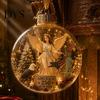 Reusable Party Ornaments 250th Anniversary USA Christmas Ornament, Light Up Plastic Clear Ball Hanging Decoration with Garden Wall Bell Train