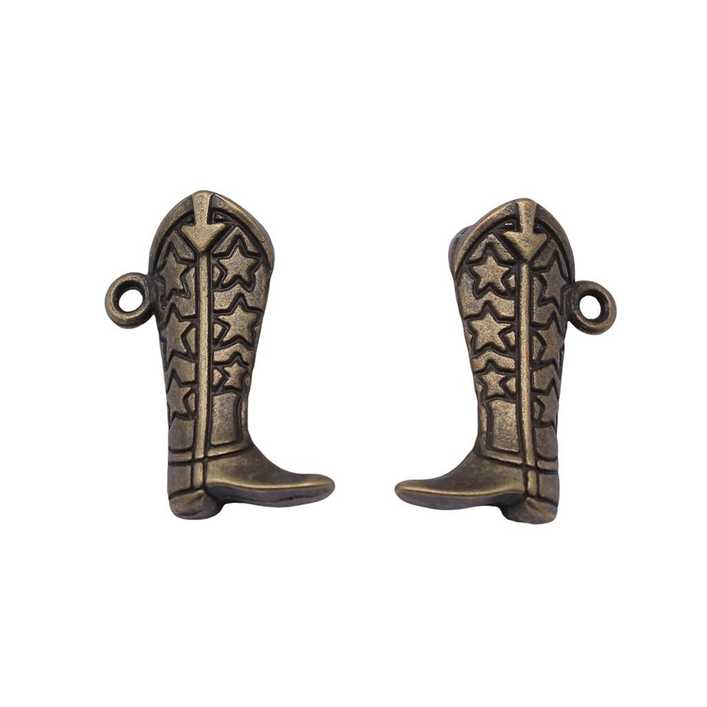 Cowboy Boot Charms Multi Color Alloy Pendants For Western Themed DIY Jewelry