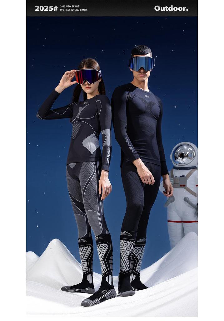 Unisex Winter Wool Ski Socks - Warm, Quick-Dry, Fleece-Lined, High-Top Compression for Outdoor Sports