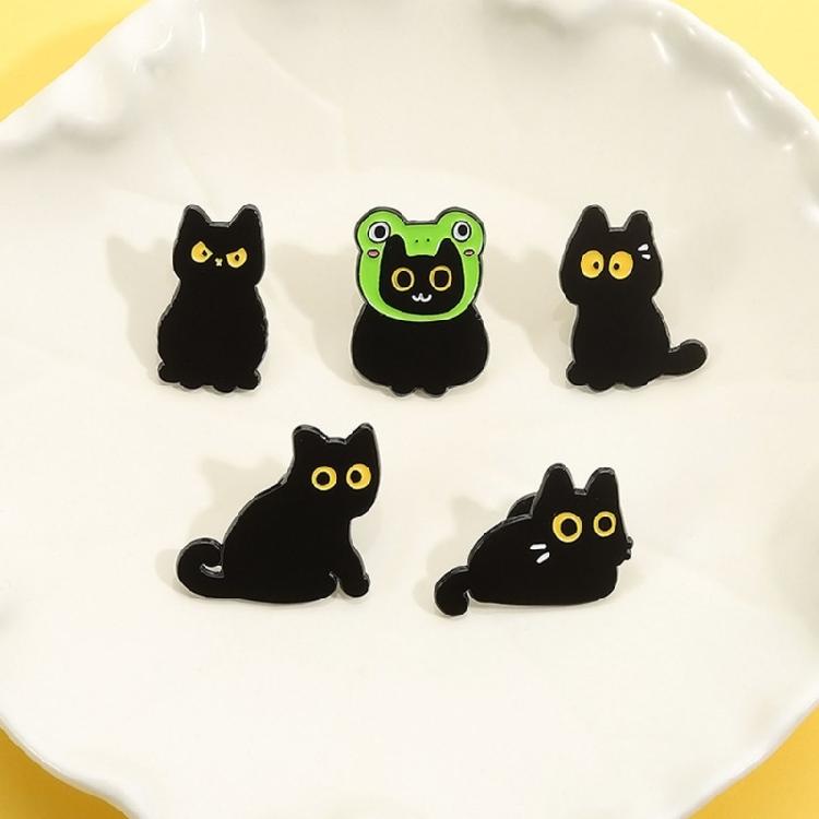 Stylish Black Cats Metal Pin Jewelry Clothes Accessories Gift For Friend Family Versatile Decoration For Clothing Hat