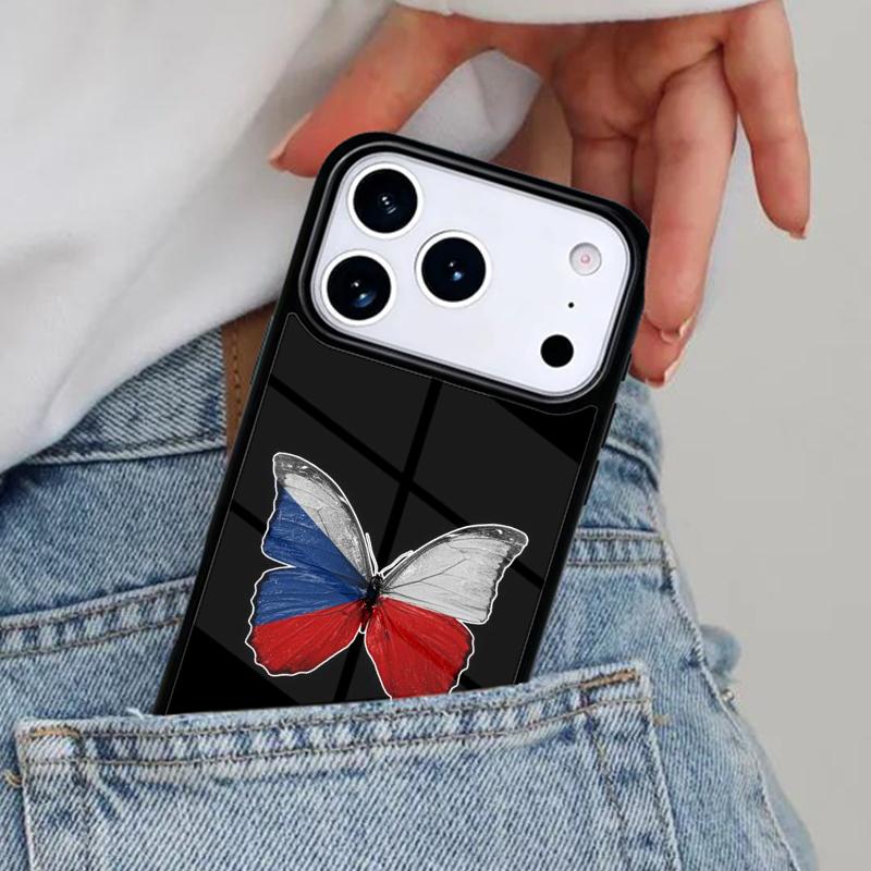 Czech Republic Flag Phone Case for iPhone 16e 15 14 13 12 17 Pro Max Plus Air 17pro Cover Coque