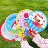 Cartoon Folding Round Fan with Photography Reflector Portable Lightweight Pocket Size Outdoor Travel Camping Summer Handheld Fan